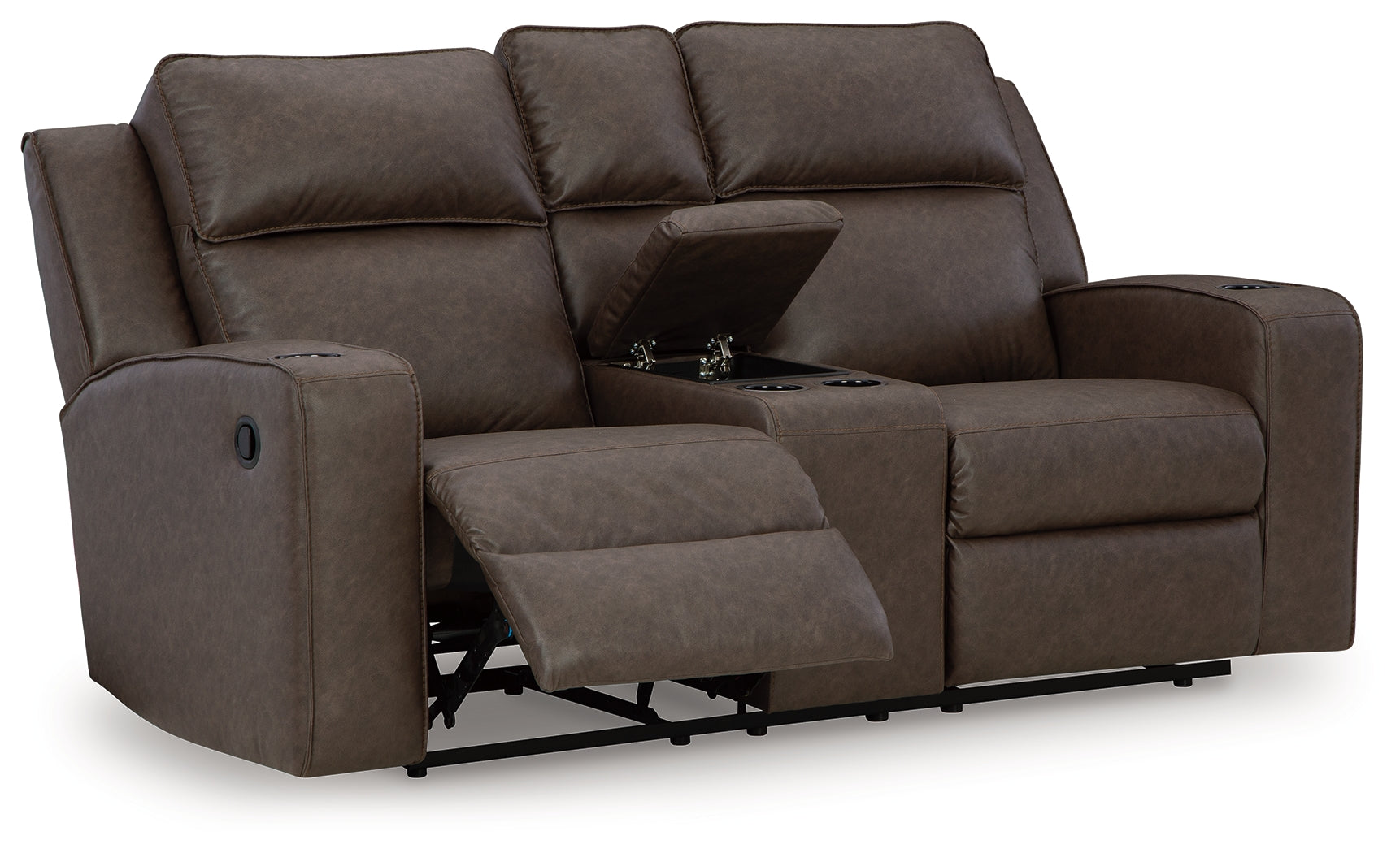 Lavenhorne Granite loveseat reclined position with footrest extended