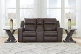 Lavenhorne Umber reclining sofa, loveseat, and recliner set