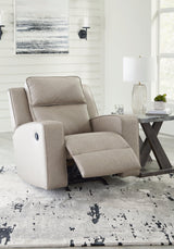 Open reclining position of Lavenhorne Pebble Faux Leather Recliner