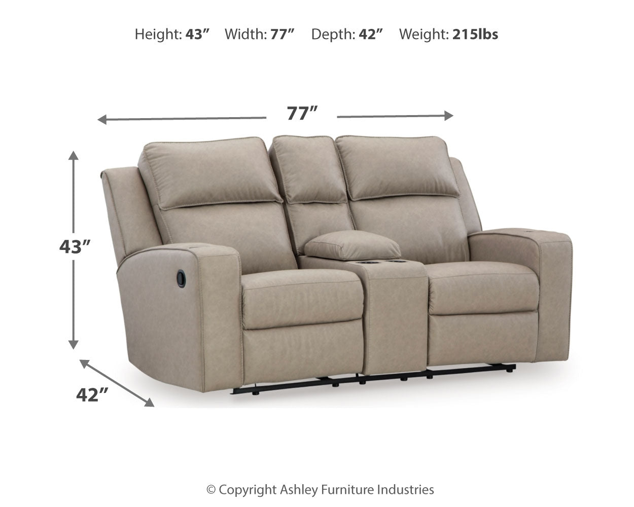 Lavenhorne Pebble reclining sofa set front view