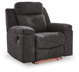 Brysonview recliner side view with blue LED lighting