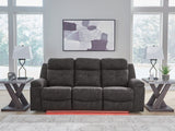 Brysonview Reclining Sofa base LED red light close-up