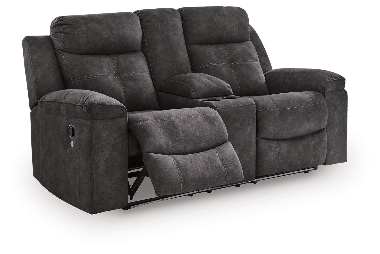 Brysonview loveseat angled view with console open LED off