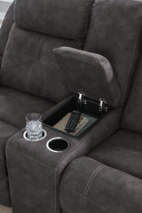 Brysonview loveseat center console with cup holders and storage