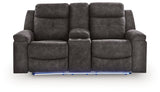 Brysonview loveseat LED lighting white color on