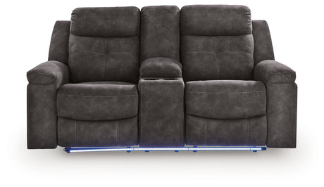 Brysonview loveseat LED lighting white color on