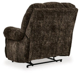 Movie Man Chocolate Velvet Recliner back view