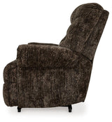 Movie Man Chocolate Velvet Recliner alternative side view