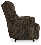Movie Man Chocolate Velvet Recliner side angle view