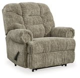 Side view of Movie Man Taupe Velvet Recliner