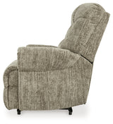 Alternate side view of Movie Man Taupe Velvet Recliner