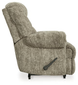 Side profile of Movie Man Taupe Velvet Recliner