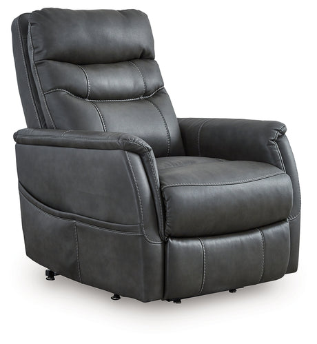 Strawbill Shadow Faux Leather Power Lift Recliner main view