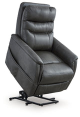 Strawbill Shadow Faux Leather Power Lift Recliner main view angle