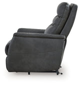 Strawbill Shadow Faux Leather Power Lift Recliner alternate side view