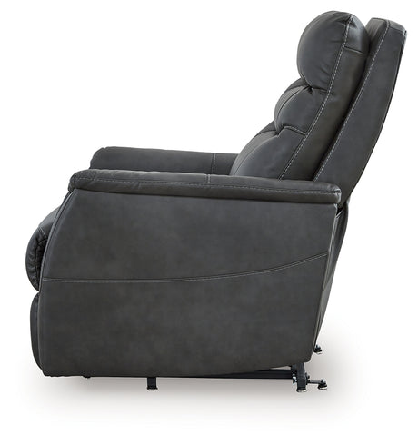 Strawbill Shadow Faux Leather Power Lift Recliner alternate side view