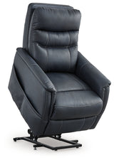 Strawbill Sapphire Faux Leather Power Lift Recliner front view