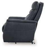 Alternative side view of Strawbill Sapphire Faux Leather Power Lift Recliner