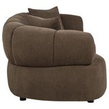 Casarin Brown Fabric Channel-Back Loveseat — product image 7