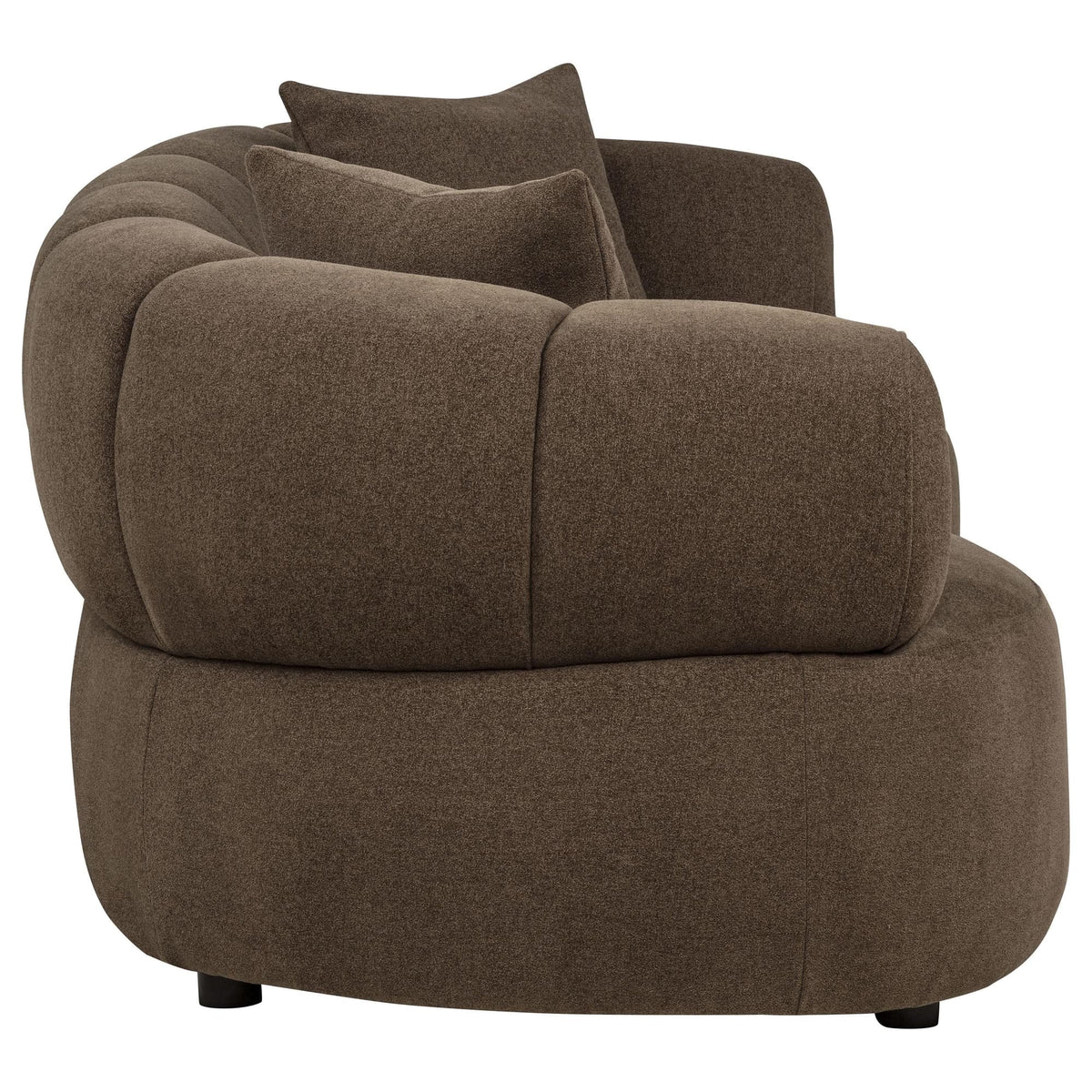 Casarin Brown Fabric Channel-Back Loveseat — product image 7