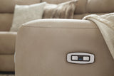 Next-Gen Durapella Sand Microfiber Power Recliner — detail view
