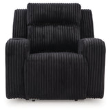 Forest Lake Black Chenille,Velvet Power Recliner