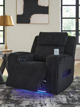 Forest Lake Black Chenille,Velvet Power Recliner