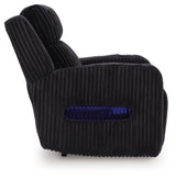 Forest Lake Black Chenille,Velvet Power Recliner