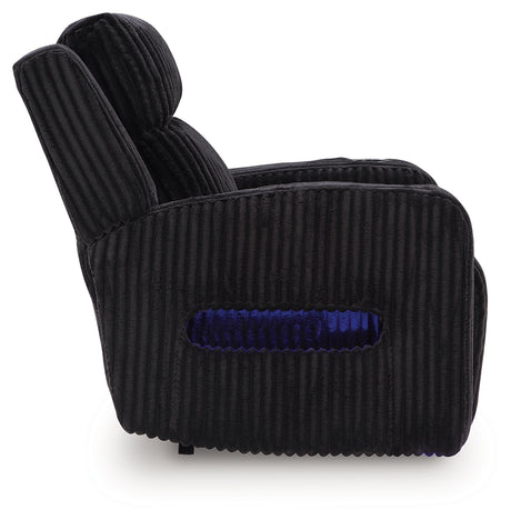 Side angle showing fabric texture