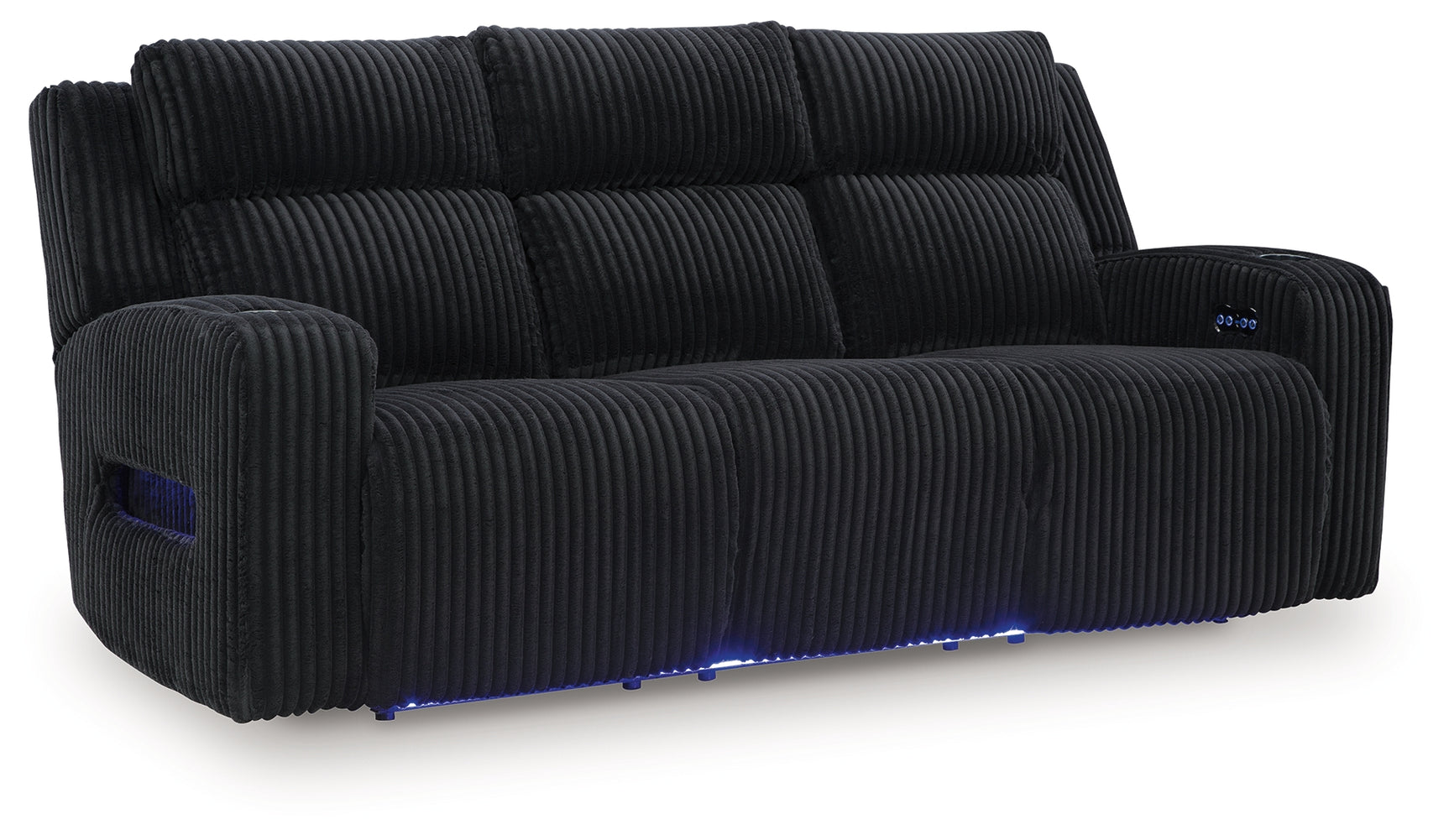 Forest Lake Black Chenille,Velvet Power Reclining Sofa