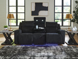 Forest Lake Black Chenille,Velvet Power Reclining Sofa