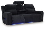 Forest Lake Black Chenille,Velvet Power Reclining Sofa