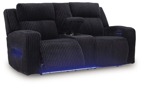 Forest Lake loveseat power recliner side angle open