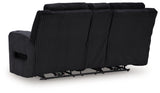 Forest Lake Black Chenille,Velvet Power Reclining Loveseat with Console
