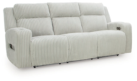 Forest Lake sofa side angle with recliner closed