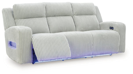 Forest Lake sofa side angle with recliner open