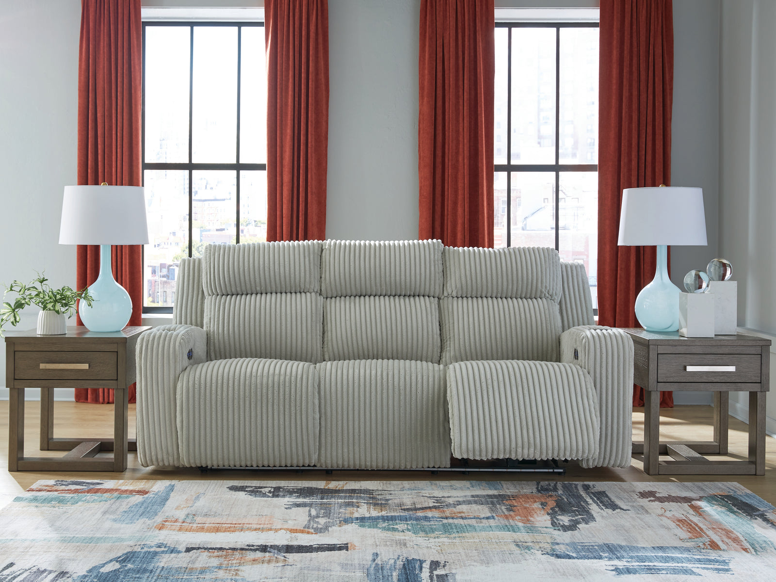 Forest Lake Alloy Chenille,Velvet Power Reclining Sofa