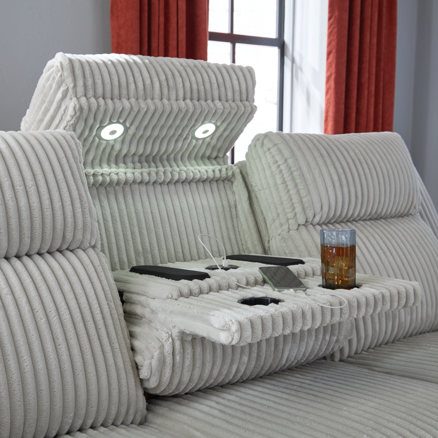 Forest Lake Alloy Chenille,Velvet Power Reclining Sofa