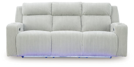 Forest Lake sofa with LED lighting on head-on