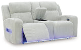 Forest Lake Alloy Chenille,Velvet Power Reclining Loveseat with Console