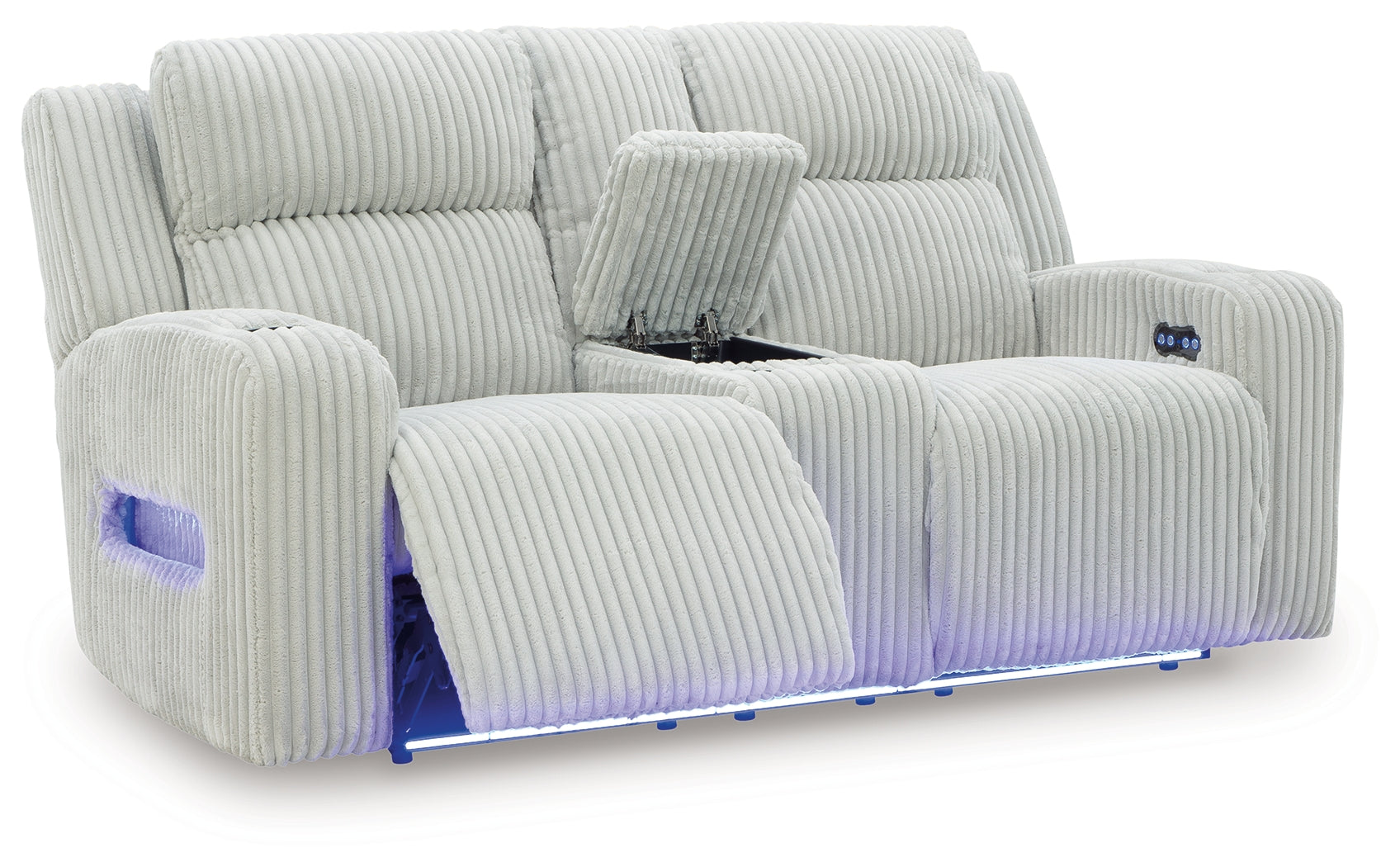 Forest Lake Alloy Chenille,Velvet Power Reclining Loveseat with Console
