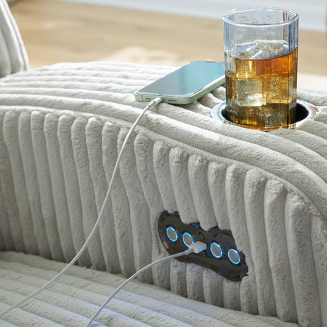USB charging port on sofa