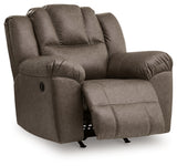 Lowilla Driftwood Faux Leather Recliner reclining position