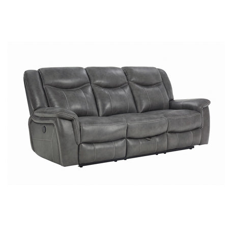 Conrad Grey Upholstered Motion Glider Recliner seating detail