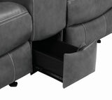 Top view of seat cushions and armrests on Conrad loveseat