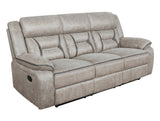 Greer tufted glider loveseat angled view