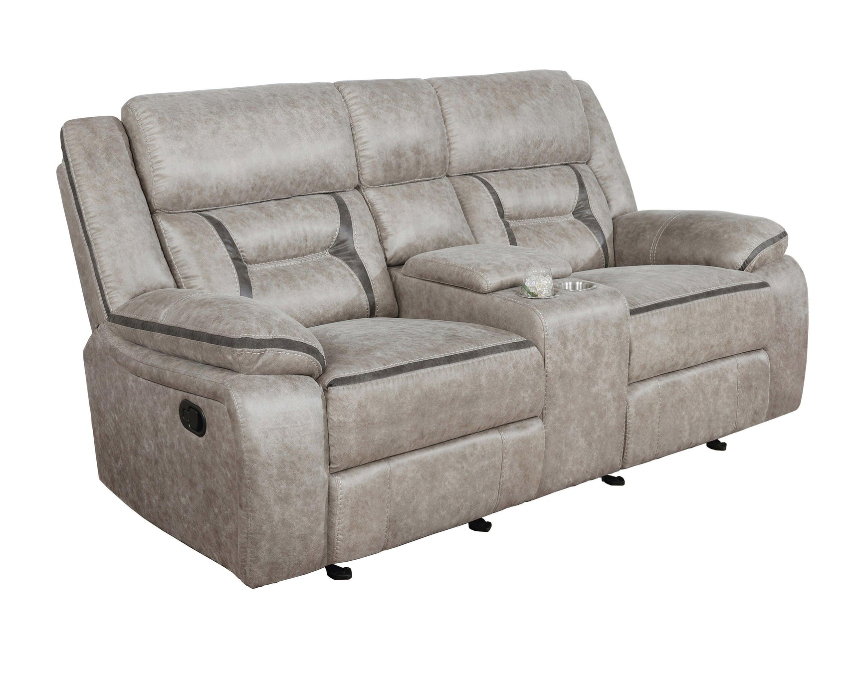 Drop-down center table with cupholders