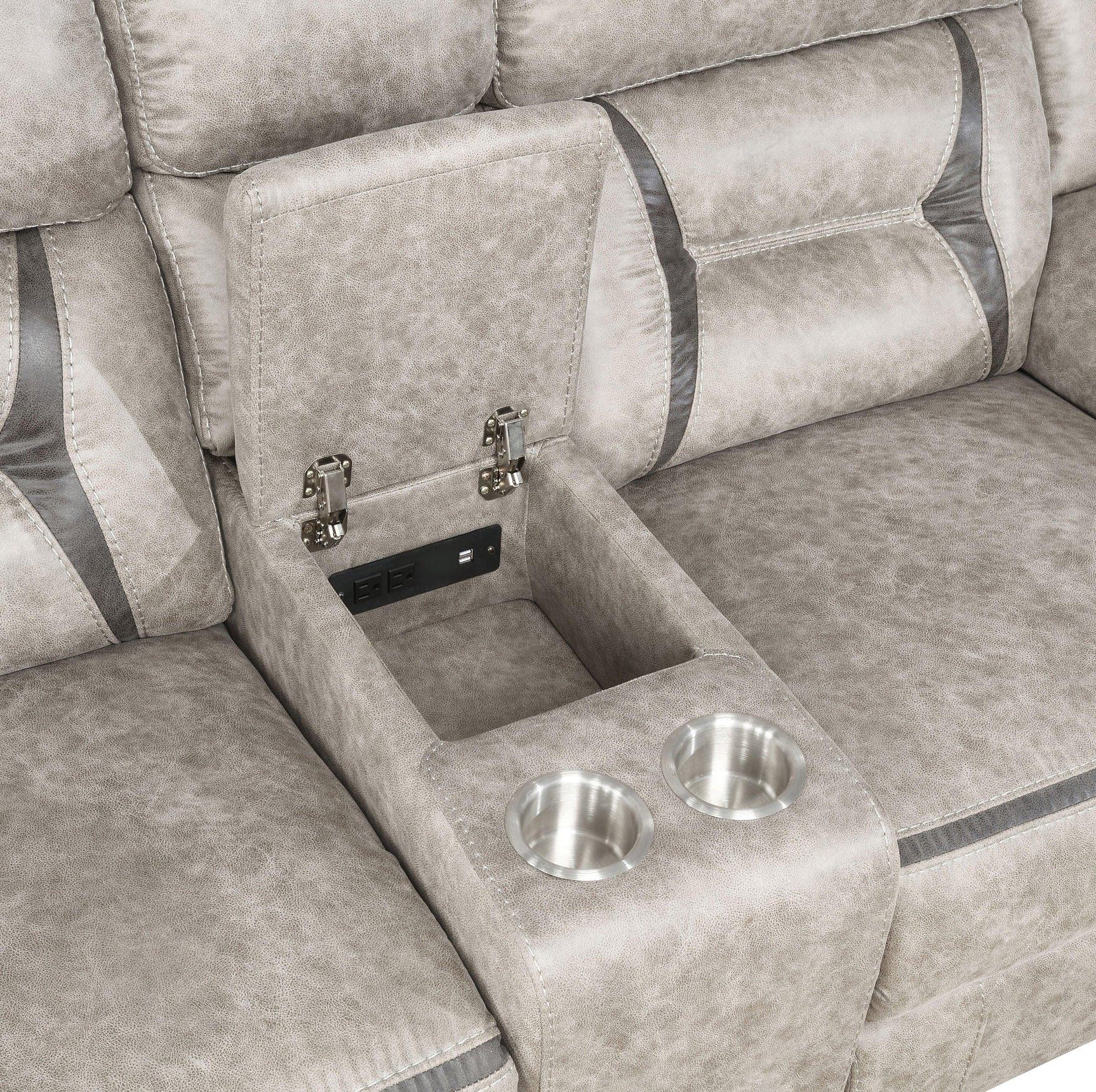 Rear angle of Greer tufted back loveseat
