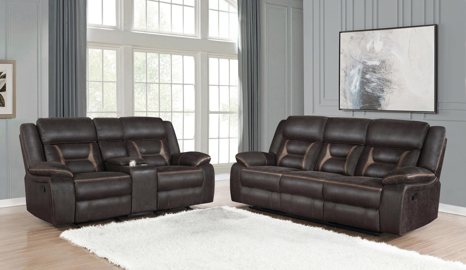 Greer Upholstered Tufted Living Room Set 651354-S2 - Ella Furniture