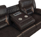 Greer living room set arrangement with sofa, loveseat, recliner